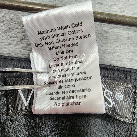 Venus Pants Womens 4 Black Faux Leather Mid Rise Skinny Ankle Stretch Side Zip - Picture 7 of 12